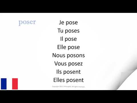 Verbe conjugaison présent : poser= to put down