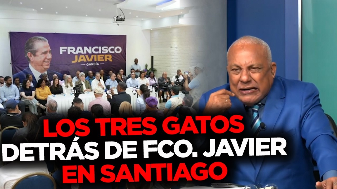 Francisco Javier García con dos FO' de la política detrás en Santiago