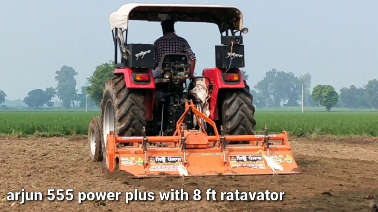Mahindra 555 Power Plus performance on 8FT Rotavator