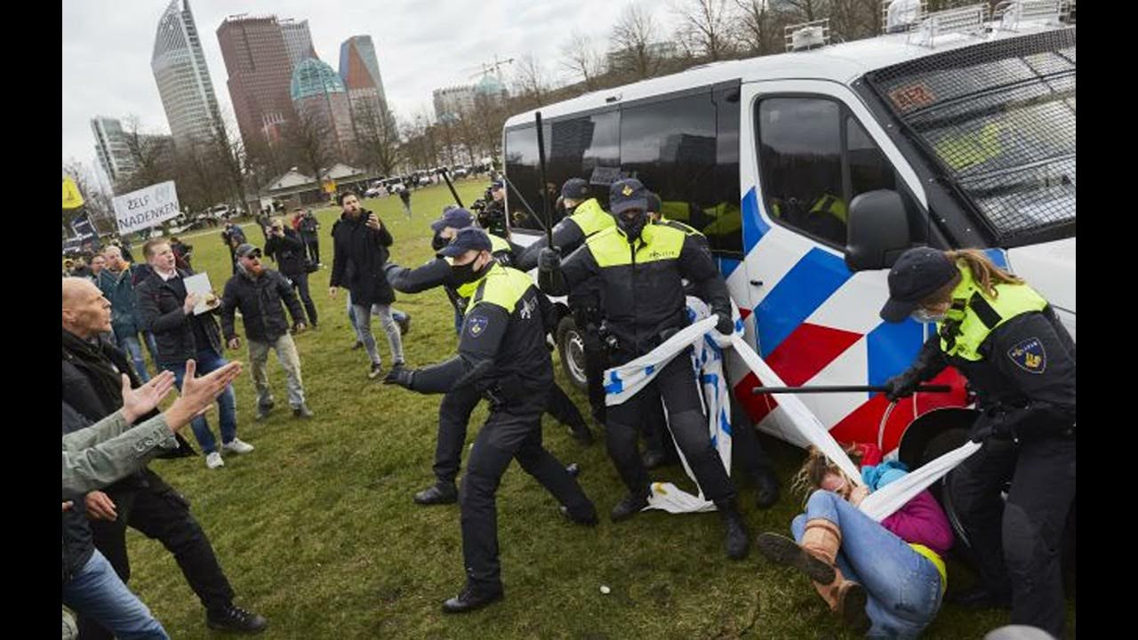 Арест гааги. Протесты. Полиция Нидерландов.