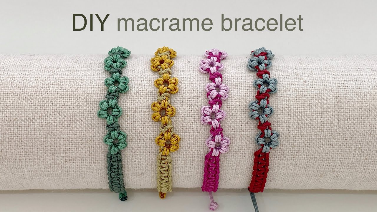 DIY | macrame flower friendship bracelet - YouTube