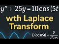 Solve Initial Value Problem Using Laplace Transform | Step-by-Step Guide with Cos(5t)