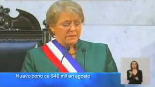 Discurso 21 Mayo 2009 Michelle Bachelet - Bono de 40 mil pesos