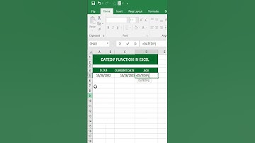 DATEDIF Formula in excel | Excel function #shorts #Excel