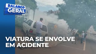 Viatura da polícia militar se envolve em acidente e capota na Rua Cuiabá com Marechal Deodoro Viatura da polícia militar se envolve em acidente e capota na Rua Cuiabá com Marechal Deodoro