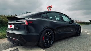 Tesla model 3 performance stealth grey w/ white interior
