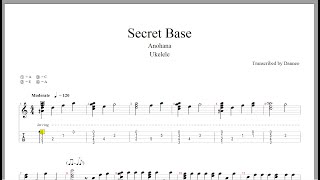 Video thumbnail of "Anohana ED - Secret Base (Ukulele) [Tab+GP5]"