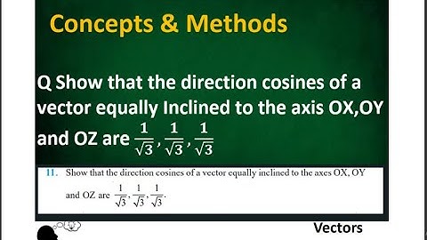 Show that the direction cosines of a vector equally inclined to the axes OXOY and OZ are 1/sqrt(3)..