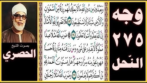صفحة 275 - سورة النحل - ويعبدون من دون الله ما لا يملك لهم رزقا من السماوات والأرض شيئا ولا يستطيعون