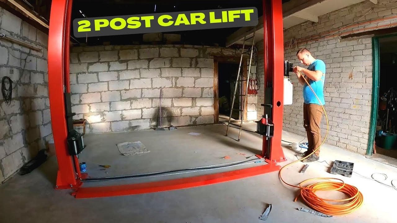 Installing a 2 post car lift - YouTube
