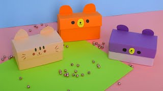 Origami Paper box Frog, Cat Pusheen & Bear