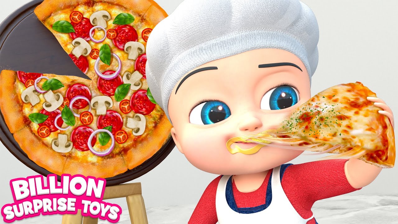 Pizza Making Song BillionSurpriseToys Nursery Rhymes, Kids Songs