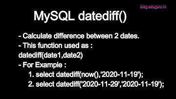 MySQL datediff function