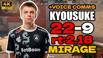 kyousuke (28-14) rt:1.97 +VOICE COMMS l EU FACEIT RANKED (mirage) | #cs2 #pov