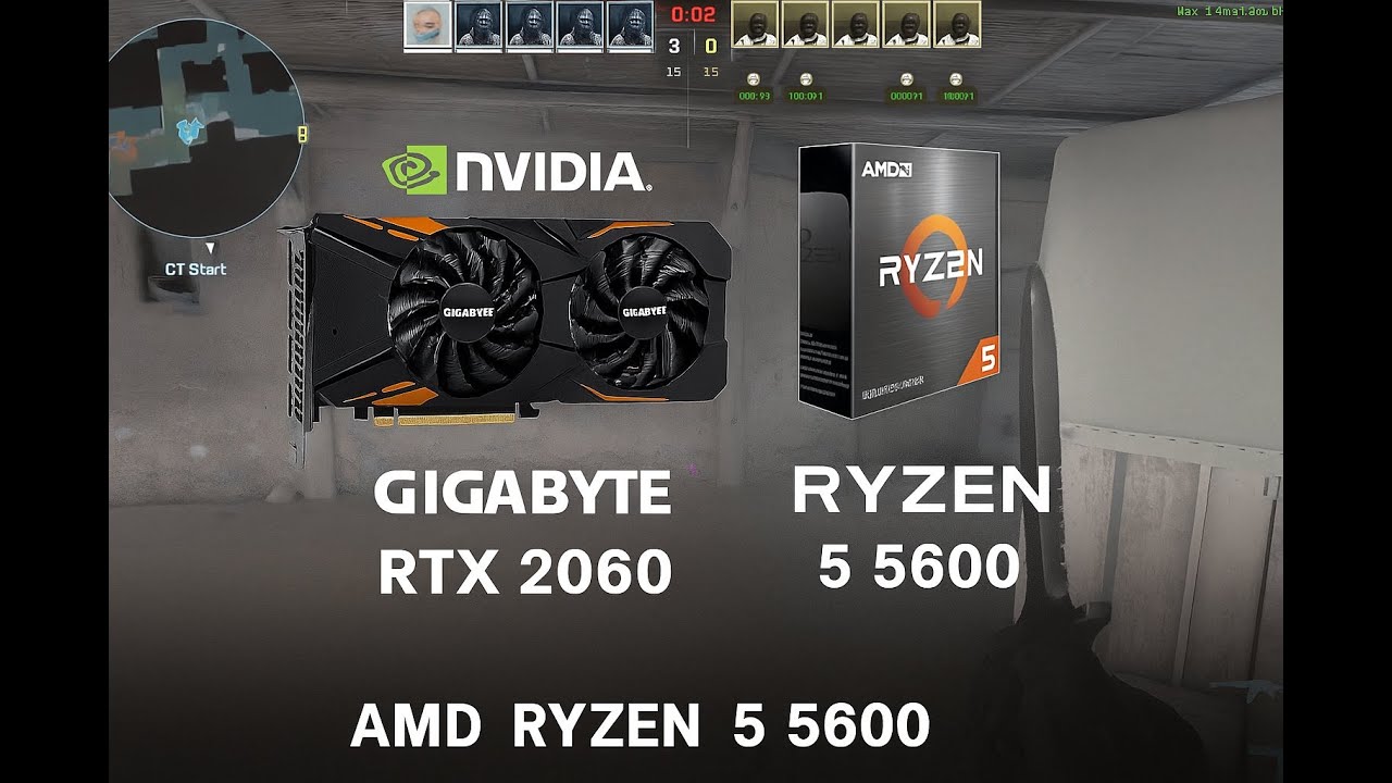 Counter strike 2 (cs2) Ryzen 5 5600, RTX 2060 6GB, 2x16gb ram, 970 evo plus m.2  1440x1080  4:3 2025
