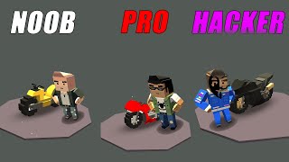 Blocky Moto Racing   NOOB vs PRO vs HACKER screenshot 4