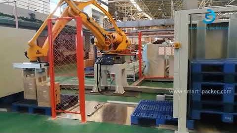 Robot hand carton box case pallatizing machine with pallet dispensing machine palletizier equipment