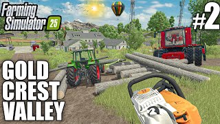 Gold Crest Valley 3.0 - Clearing Space Around The Farm - Timelapse - Farming Simulator 25