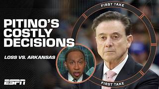 Stephen A. QUESTIONS Rick Pitino's decisions in loss to John Calipari & Arkansas | First Take
