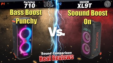 LG XBOOM XL9T with Sound Boost On vs JBL Partybox 710 Bass Boost Punchy - Real Reviews