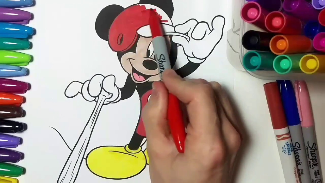 Mickey Mouse Club House Coloring Page | Baseball Mickey ...