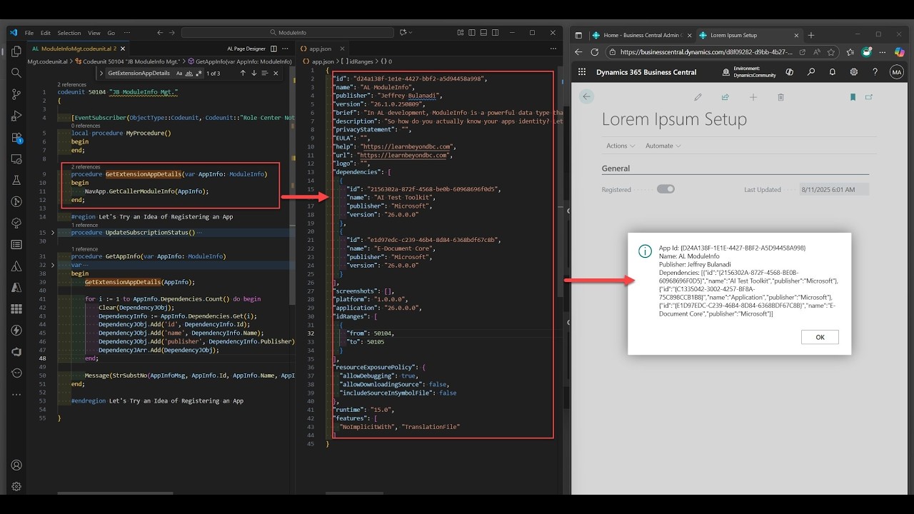 Business Central AL: Read Your Extension's Own Identity at Runtime ...