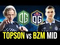 TOPSON vs BZM Mid Lane Battle - OLD vs NEW OG Mid Laner DOTA 2