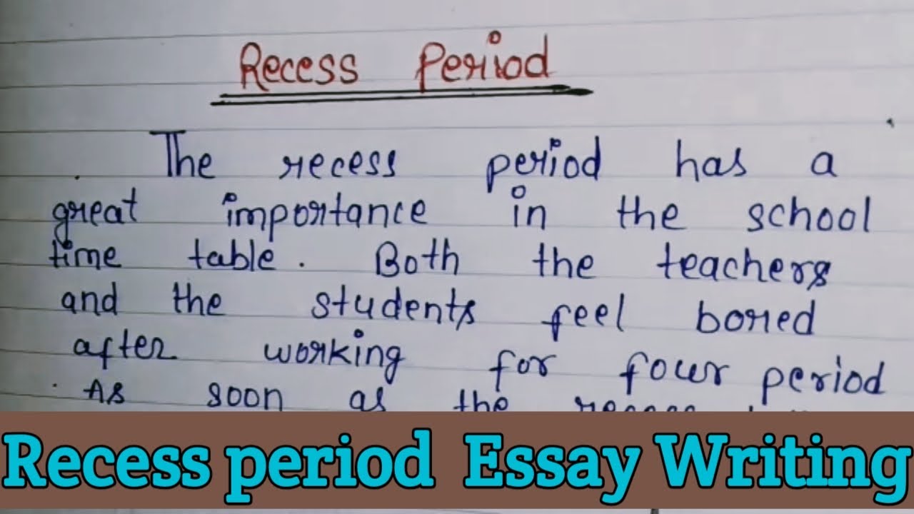 essay about school recess