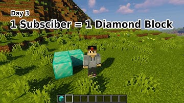 Putting 1 Diamond Block For Every Subscriber I Get! - Day 3