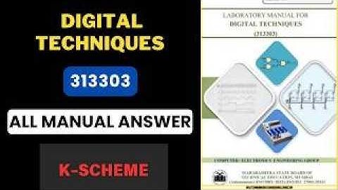 Digital Techniques | solved manual | manual answer | k scheme msbte | DTE | 3rd semester 313303