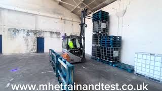 Forklift truck training de stacking high level counterbalance B1 novice