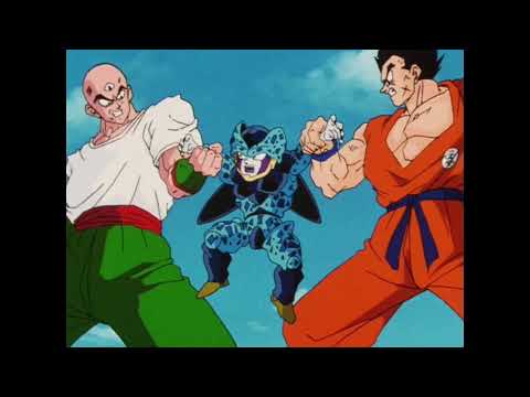 Tenshinhan and Yamucha Help Goku Fight Cell Junior