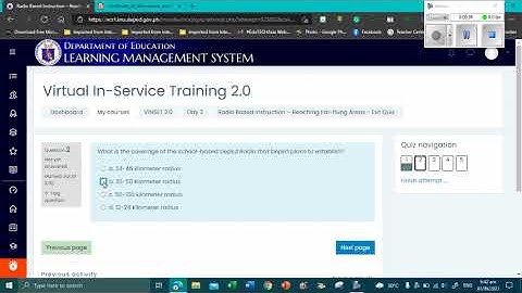 Virtual INSET day 2 radio based instruction reaching far FLUNG areas exit quiz