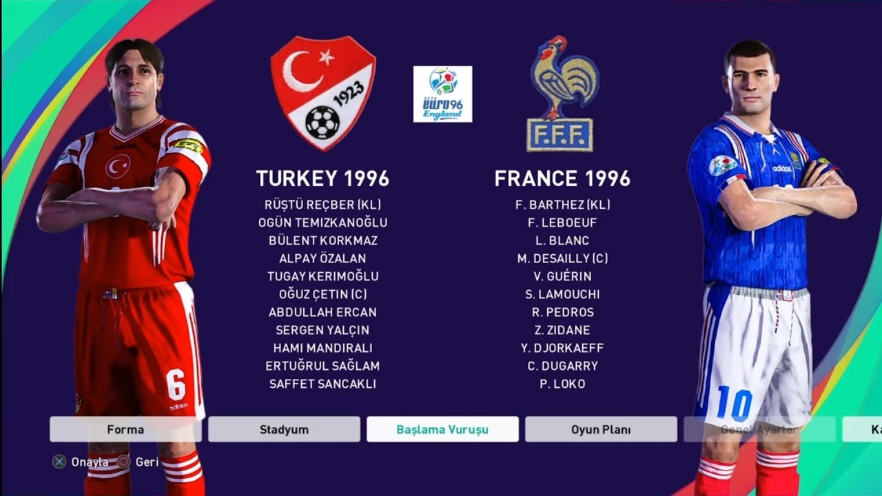 Euro 96 B Grubu 4.maç Turkey France 