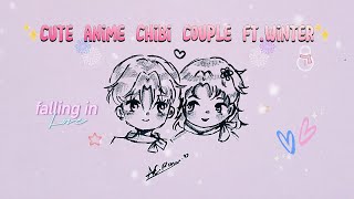 Cute Chibi Couple drawing.#anime #chibi #drawing #viralvideo #art #shorts #couple #love #music