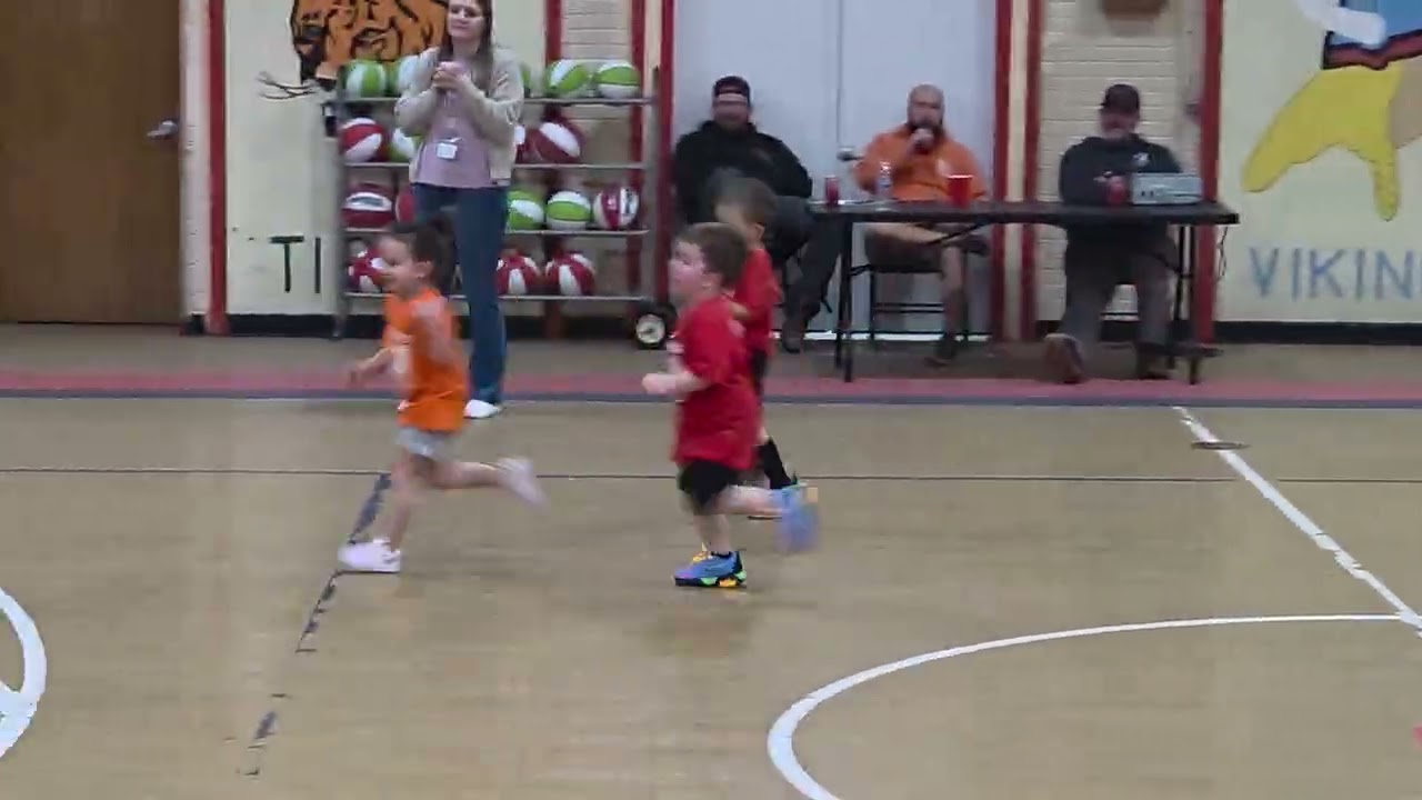2/10/26 Dae Dae's (Hot Shots in Red Shirts) 2nd Pee Wee  basketball game, Kerns Gym