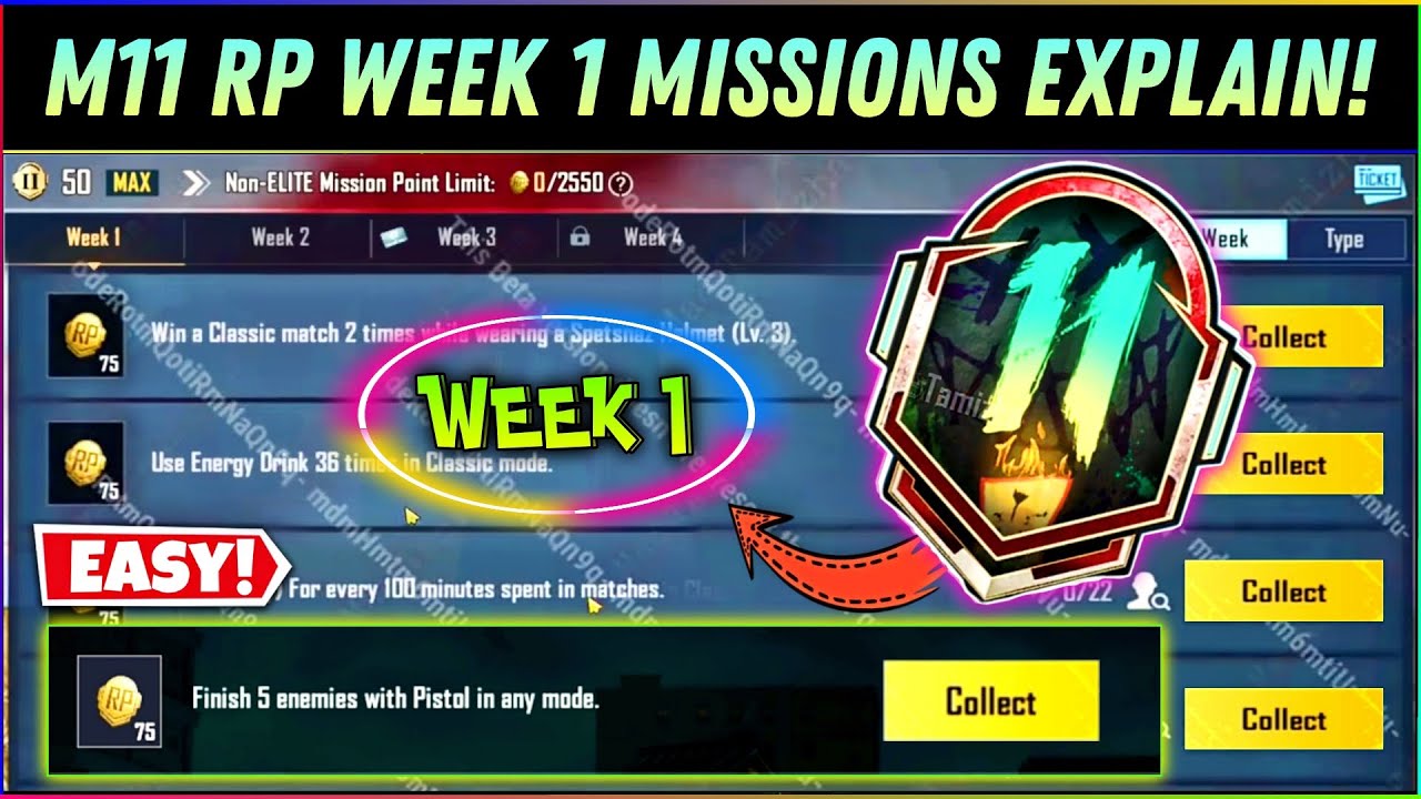 M11 Royal Pass Week 1 Missions Explained || Easy Way To Complete M11 Missions In Bgmi/ PubgM