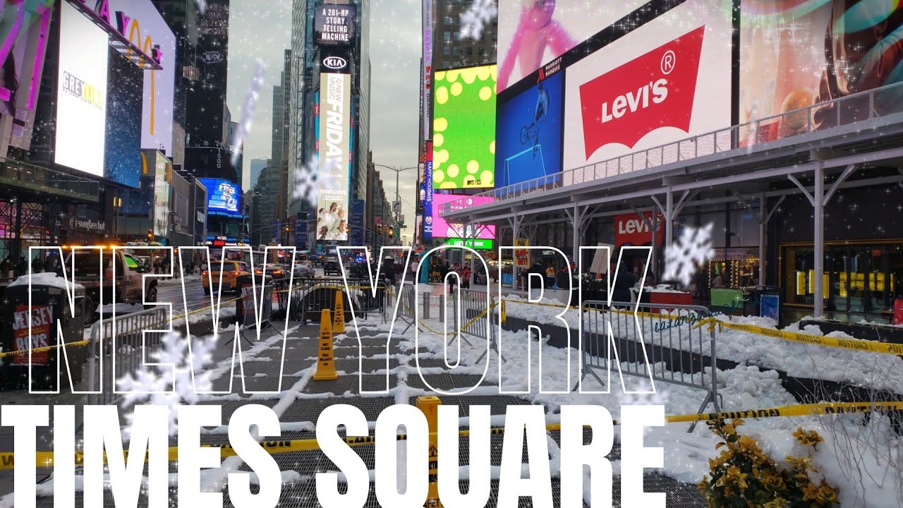 Times Square, New York - after the Snow Storm 2020 - YouTube