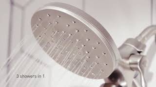 Multi-Function Handshower and Rainshower Combo Featuring Magnetic Docking System, Spot Resist