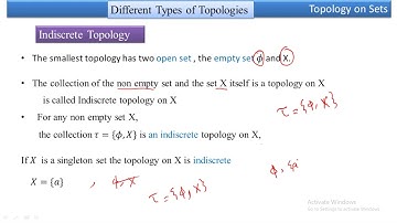 Discrete and Indiscrete topology|| types of topologies