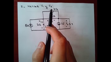 Método de Voltajes de Nodos y Supernodos con fuentes dependientes DC