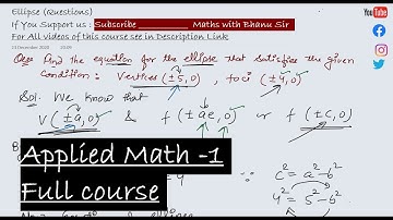 Ellipse (Part-2) | Algebra | Applied Maths - 1 | Diploma Course | Polytechnic