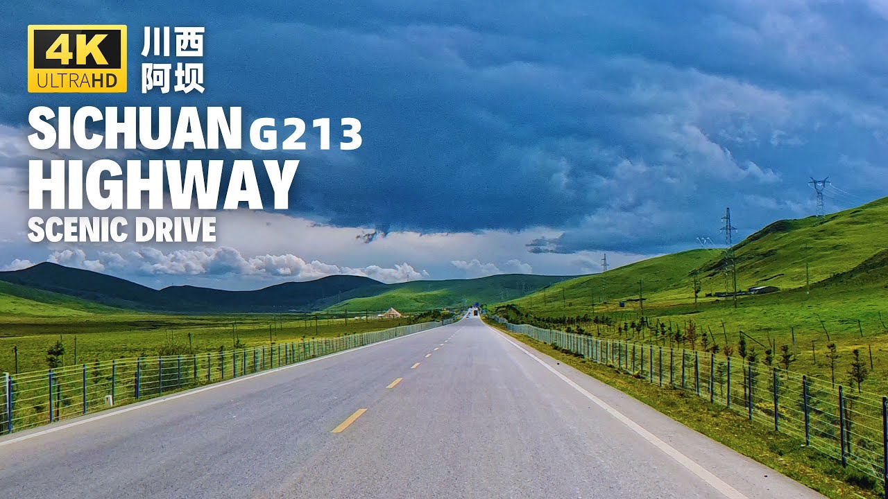 China Highway Scenic Drive 4K - Songpan to Zoige, Sichuan Aba
