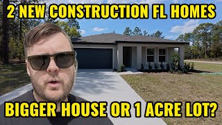 🏡 Inside 2 Affordable Florida New Construction Homes – Bigger House or Bigger 1 Acre Lot?