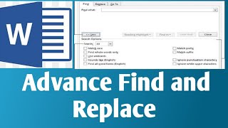 how to use advance option in find and replace