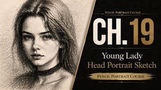 CH.19: Young Lady Head Portrait Sketch — Expressive Feature Alignment & Tonal Depth