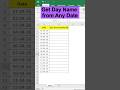 Excel Trick: Convert Date to Day Name 😳