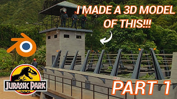 JURASSIC PARK 1993 RAPTOR PEN 3D MODEL made in Blender- PART 1: CONTROL TOWER #jurassicpark #blender