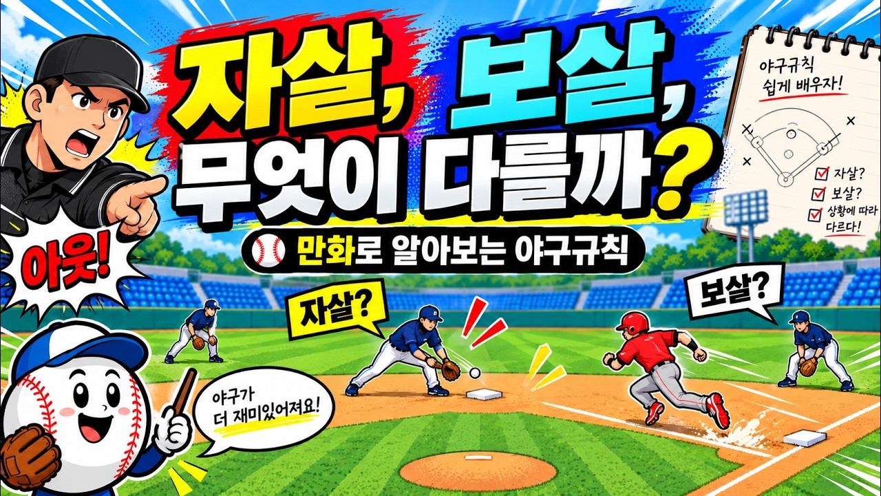 풋아웃(자살), 어시스트(보살)! 야구에서 PO와 A의 차이는! #규칙설명