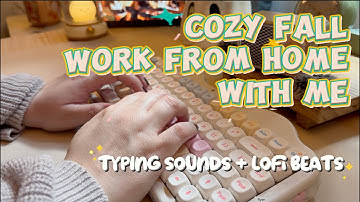 Cozy Fall Work w/ Me | Full STEREO ASMR  ⌨️ 40 Mins LoFi Music & Keyboard Sounds to Study/ Focus ☕️